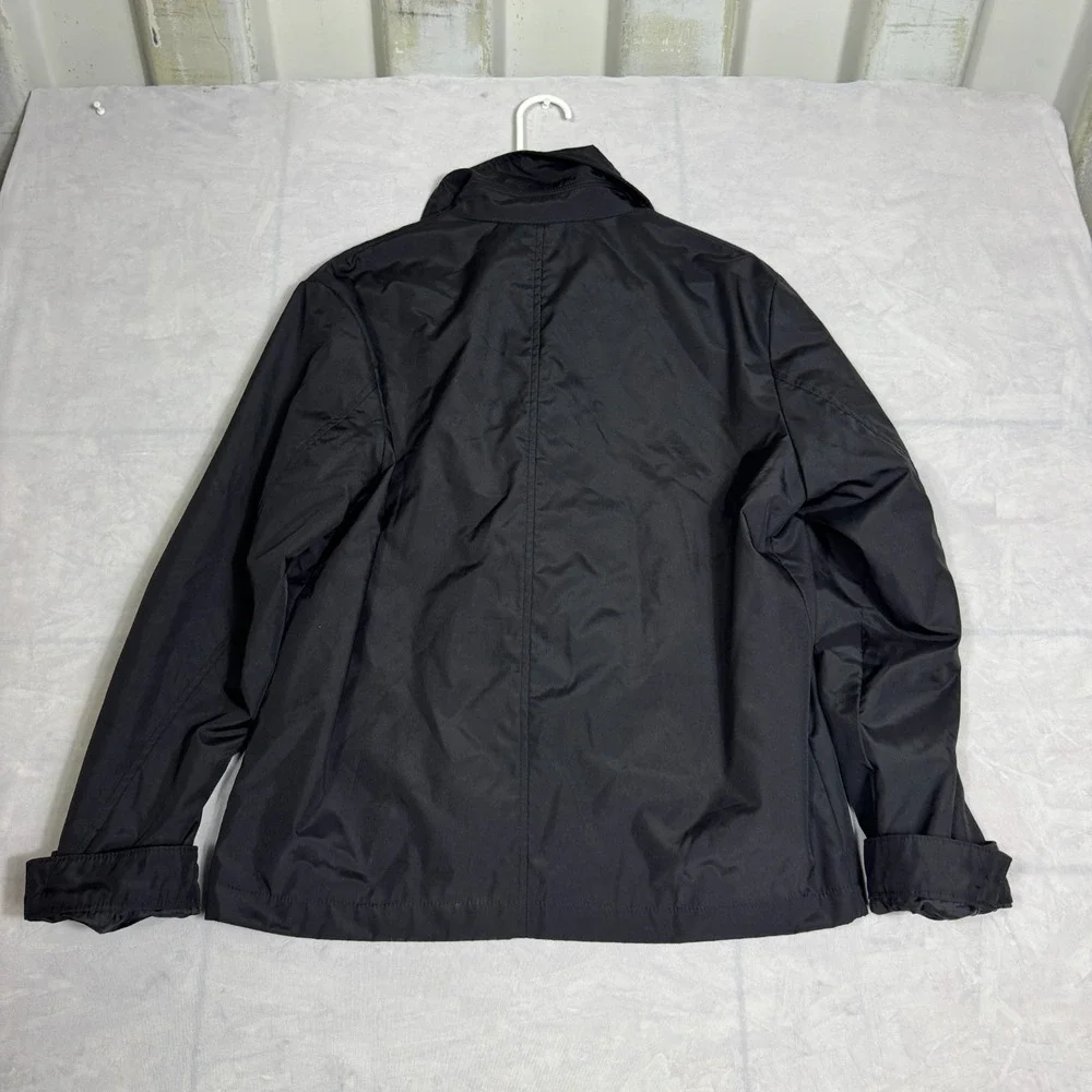 Banana Republic Mens Windbreaker Jacket Black Lined‎ Full Zip Long Sleeve Size S